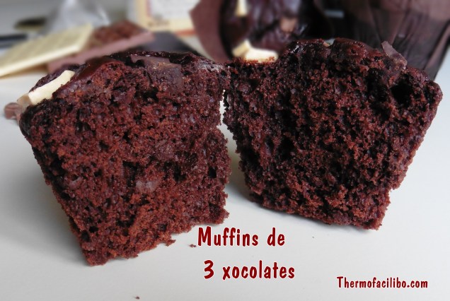 Muffins de 3 xocolates 3