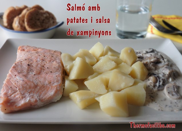 Salmó amb patates i salsa de xampinyons 1