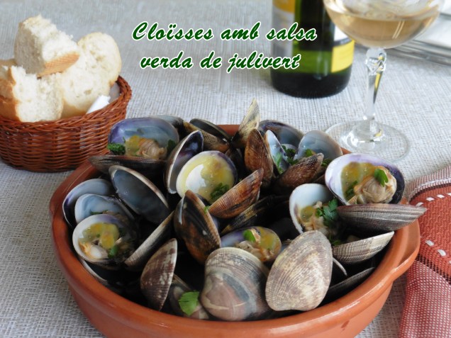 Cloïsses amb salsa verda de julivert