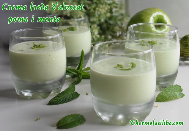 Crema freda d'alvocat, poma i menta.1