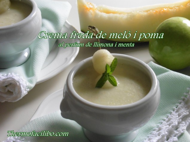 Crema freda de meló i menta al perfum de llimona i menta