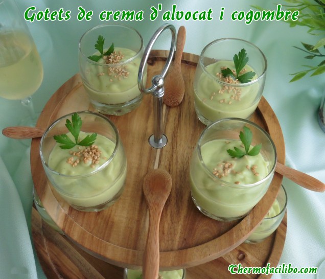 Gotets de crema d'alvocat i cogombre.