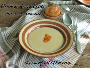 Crema de calçots amb salsa romesco.