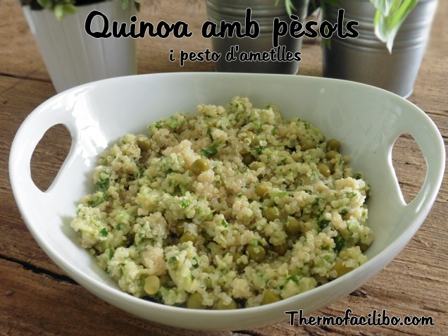 Quinoa amb pèsols i pesto d'ametlles.1