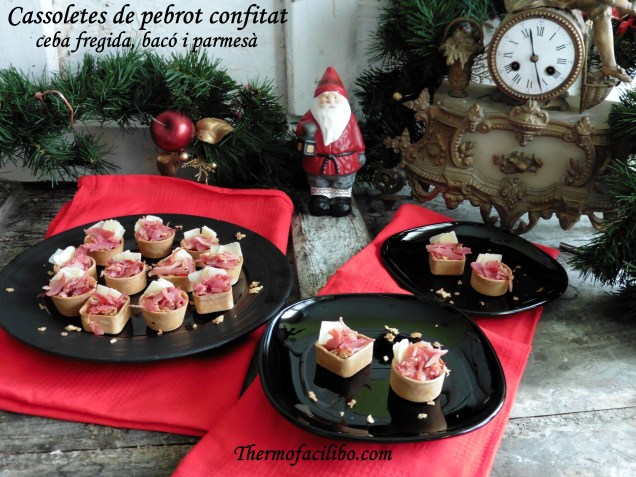 Cassoletes de pebrot confitat