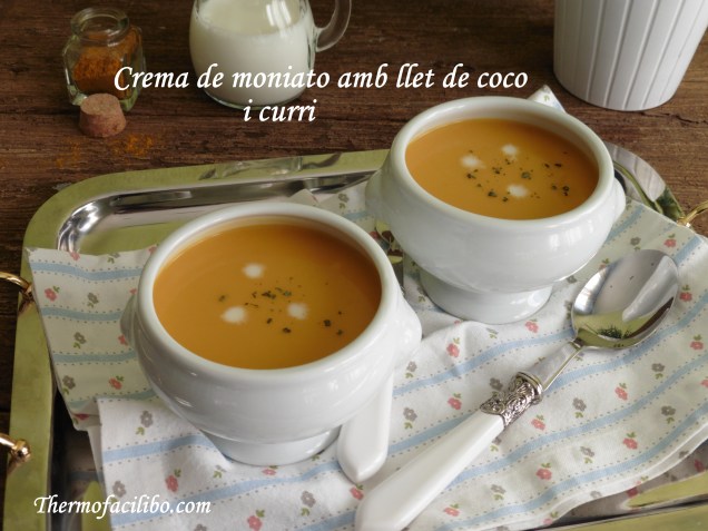 Crema de moniato amb llet de coco i curri