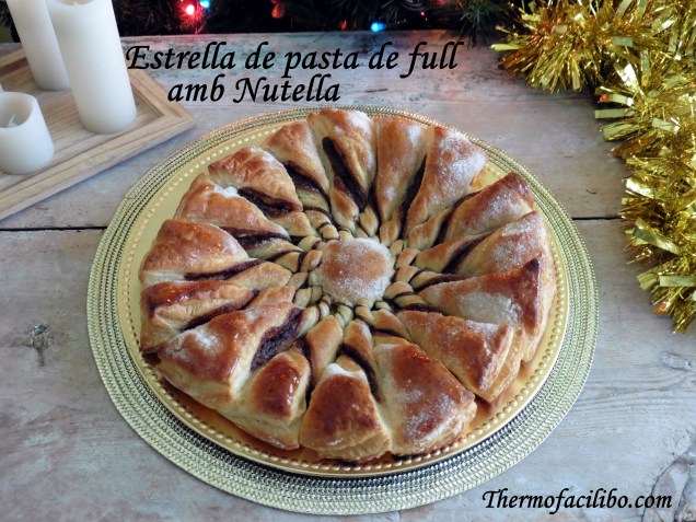 Estrella de pasta de full amb Nutella