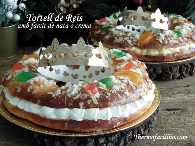 Tortell de Reis farcit de nata o crema.4