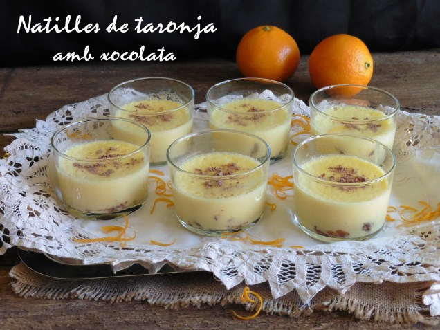 Natilles de taronja amb xocolata.+