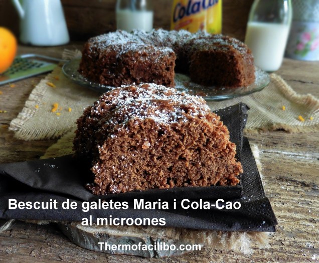 Bescuit de galetes Maria i Cola-cao al microones