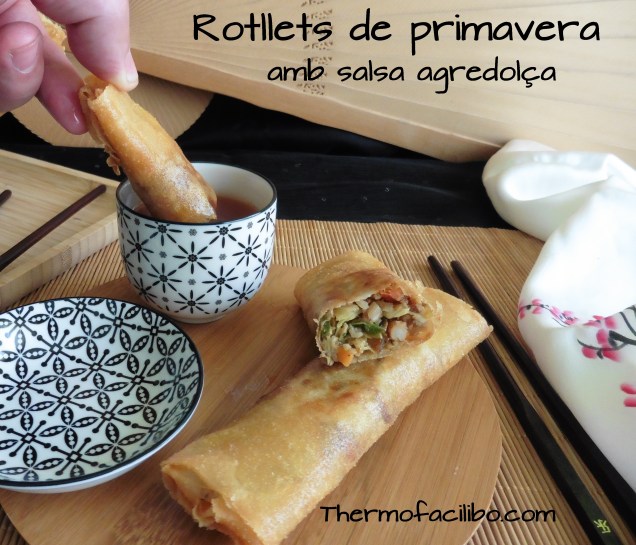 Rotllets de primavera amb salsa agredolça 5