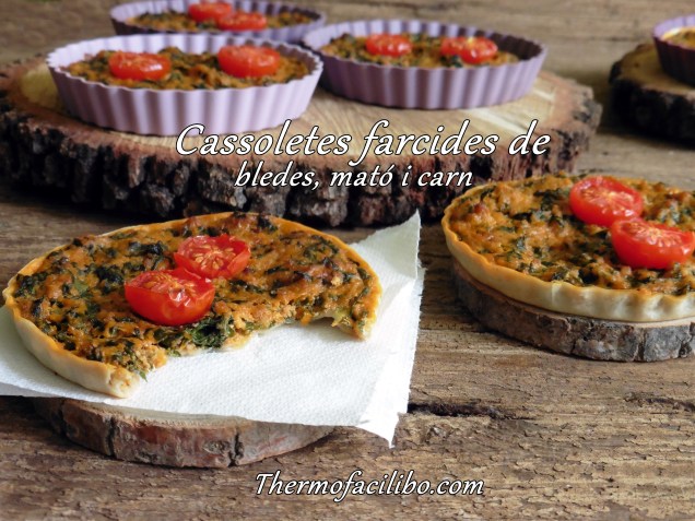 Cassoletes farcides de bledes, mató i carn.+