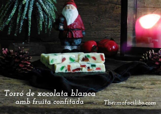 Torro de xocolata blanca i fruita confitada