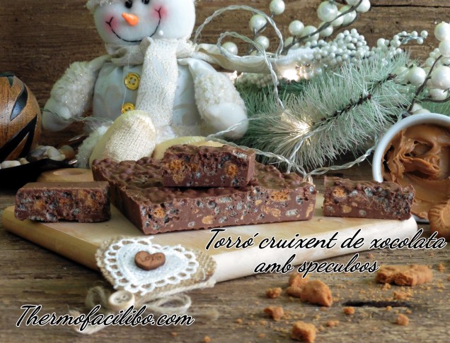 Torró cruixent de xocolata amb speculoos.+