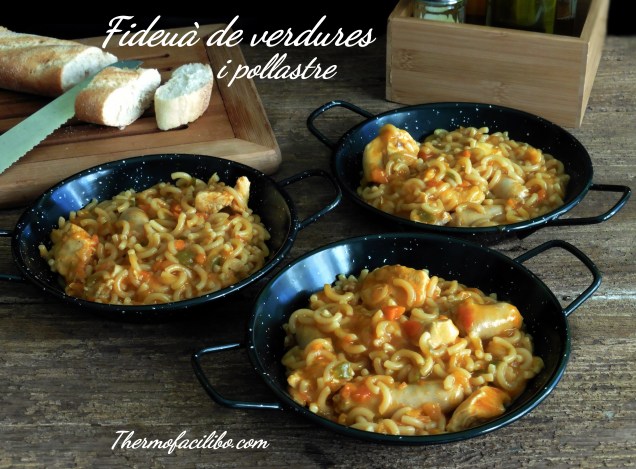fideuà de verdures i pollastre