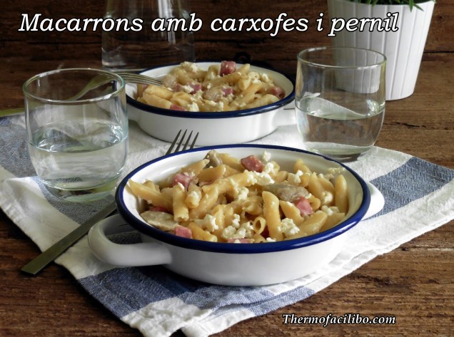 Macarrons amb carxofes i pernil